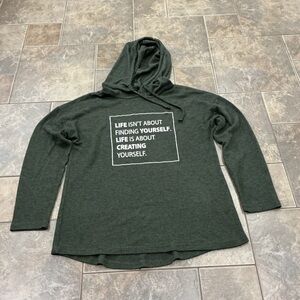 🥵 Charcoal Dark Green Hoodie with Quote
